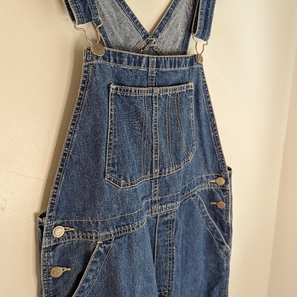 Early 2000s Denim Cropped Leg Oversized Overalls/Bibs - Picture 10 of 12